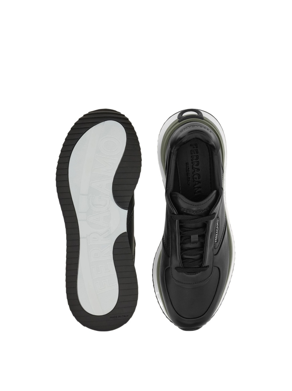 Ferragamo Low Cut Sneaker In Black