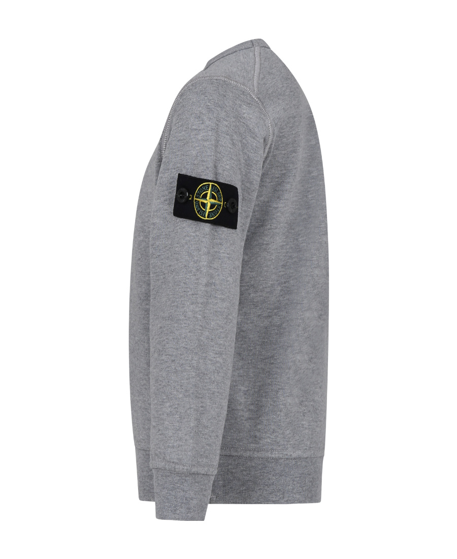 Stone Island Junior Compass-badge Crewneck Sweatshirt In Gray