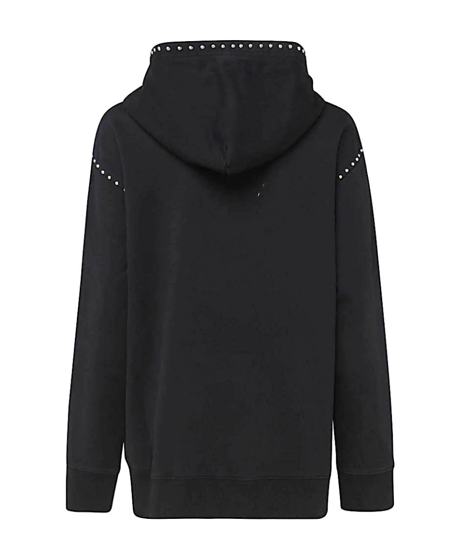 Mm6 Maison Margiela Stud-embellished Cotton Hoodie In Black