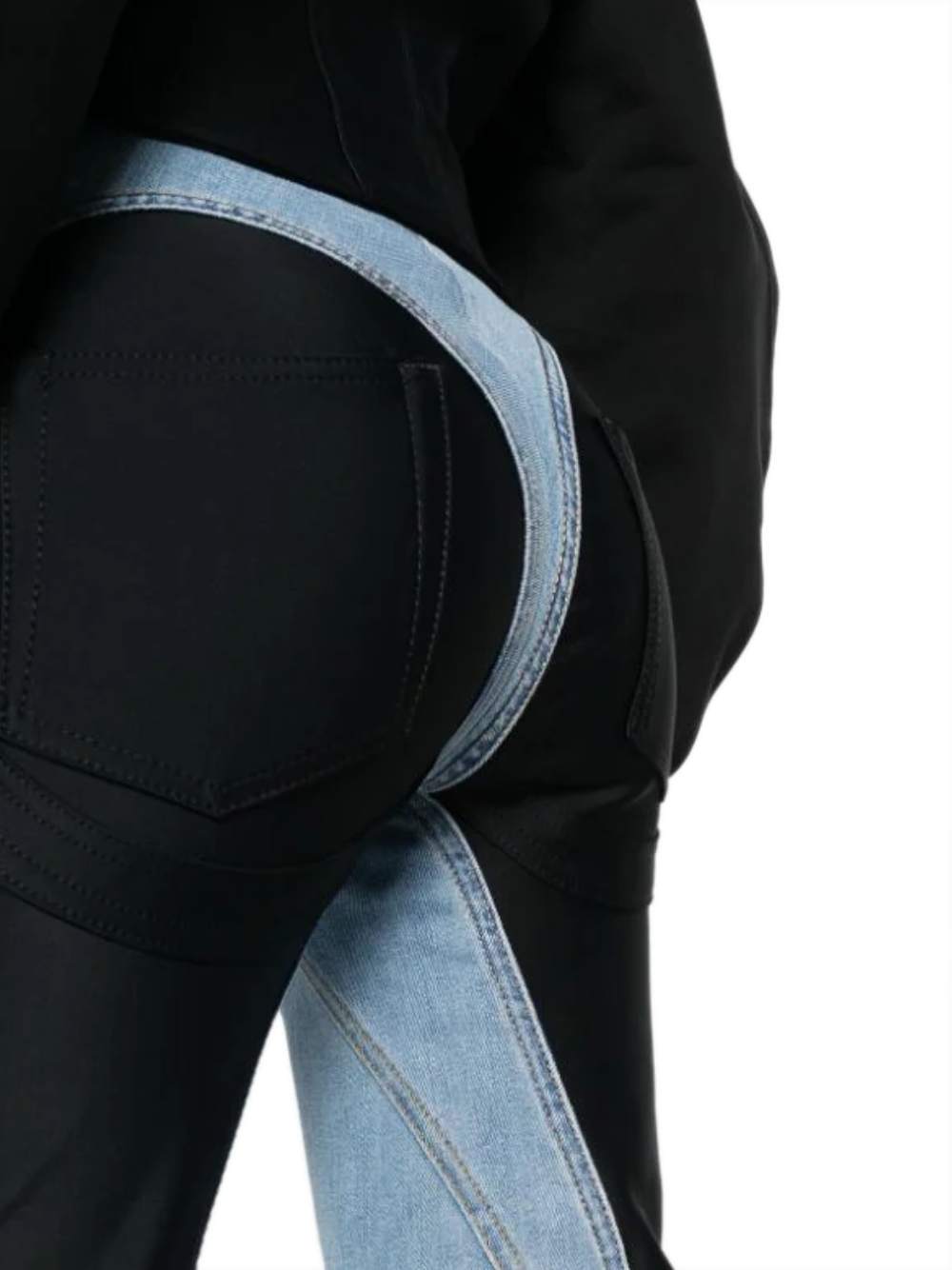 Mugler Contrast-panel Slim-fit Jeans In Blue