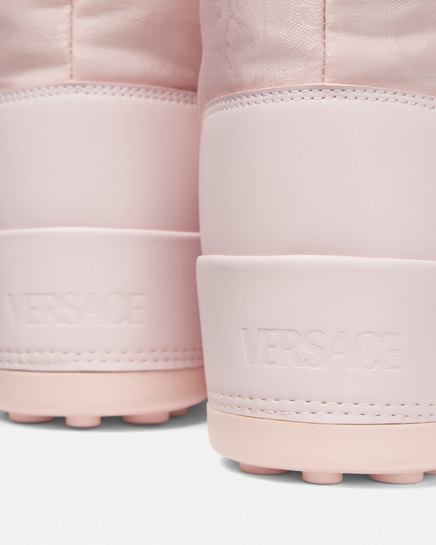 Versace Barocco-pattern Boots In Pink