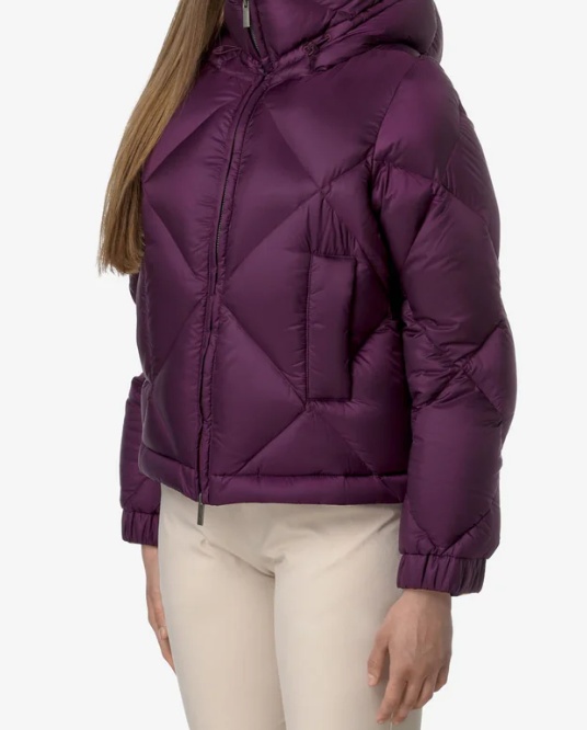 K-way Violet Women's Short Thermo Jacket With Down Insulation In Purple