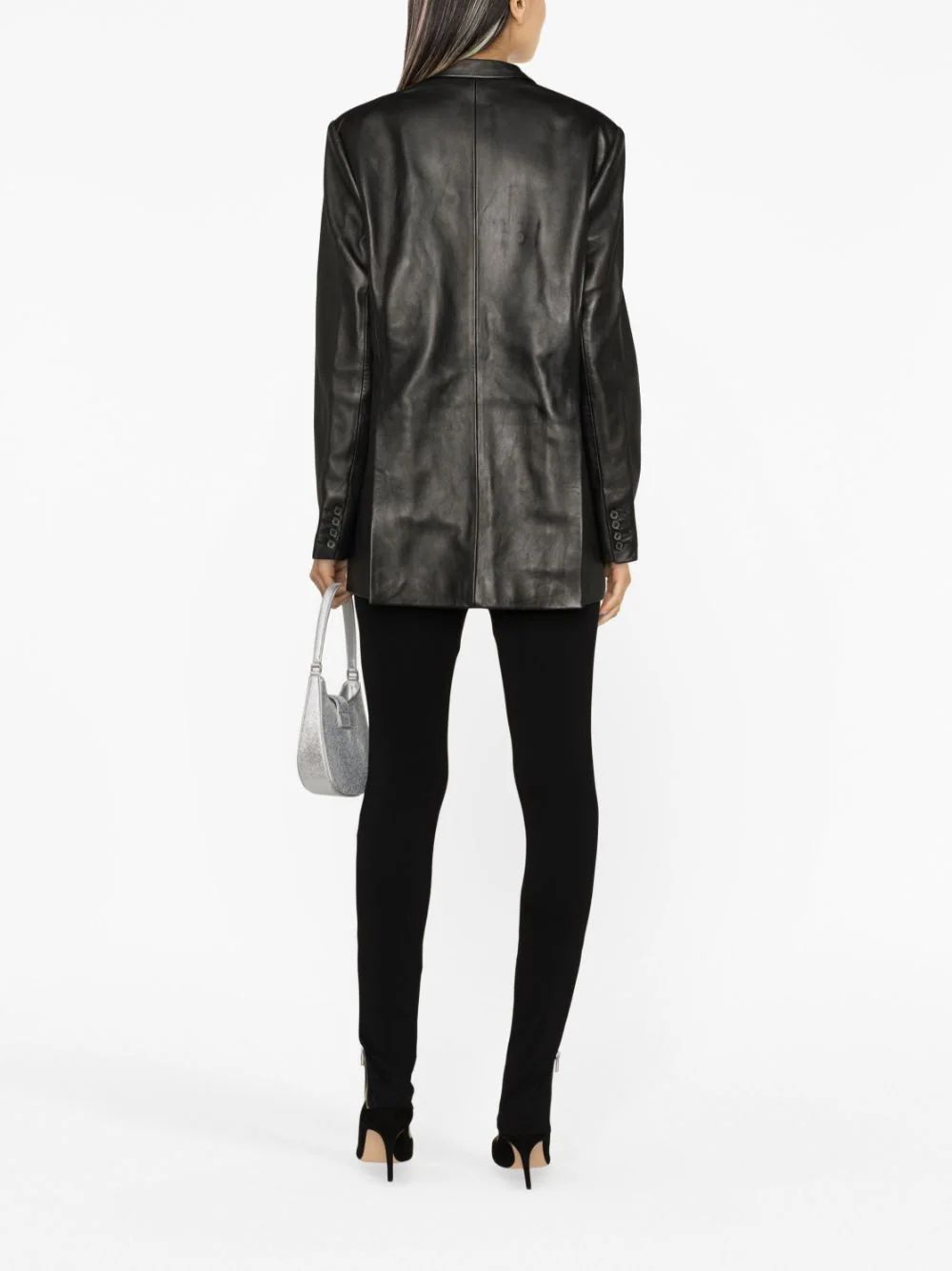 Magda Butrym Peak-lapels Sheepskin Blazer In Black