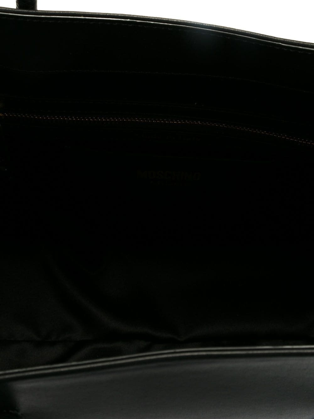 Moschino Logo Print Square Tote In Black