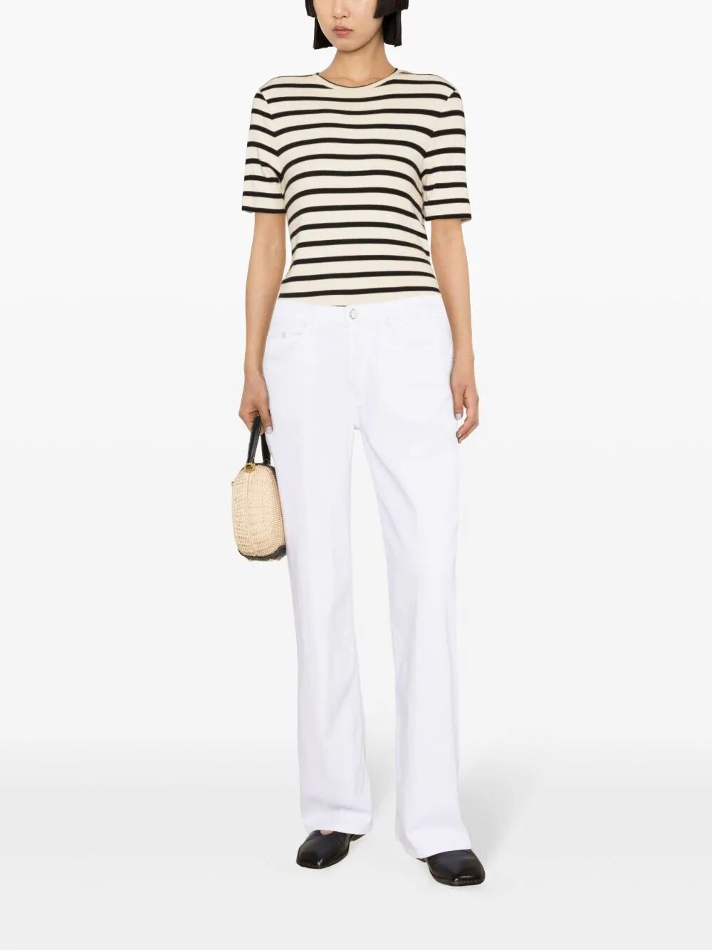 Dondup Jacklyn Mid-rise Wide-leg Jeans In White
