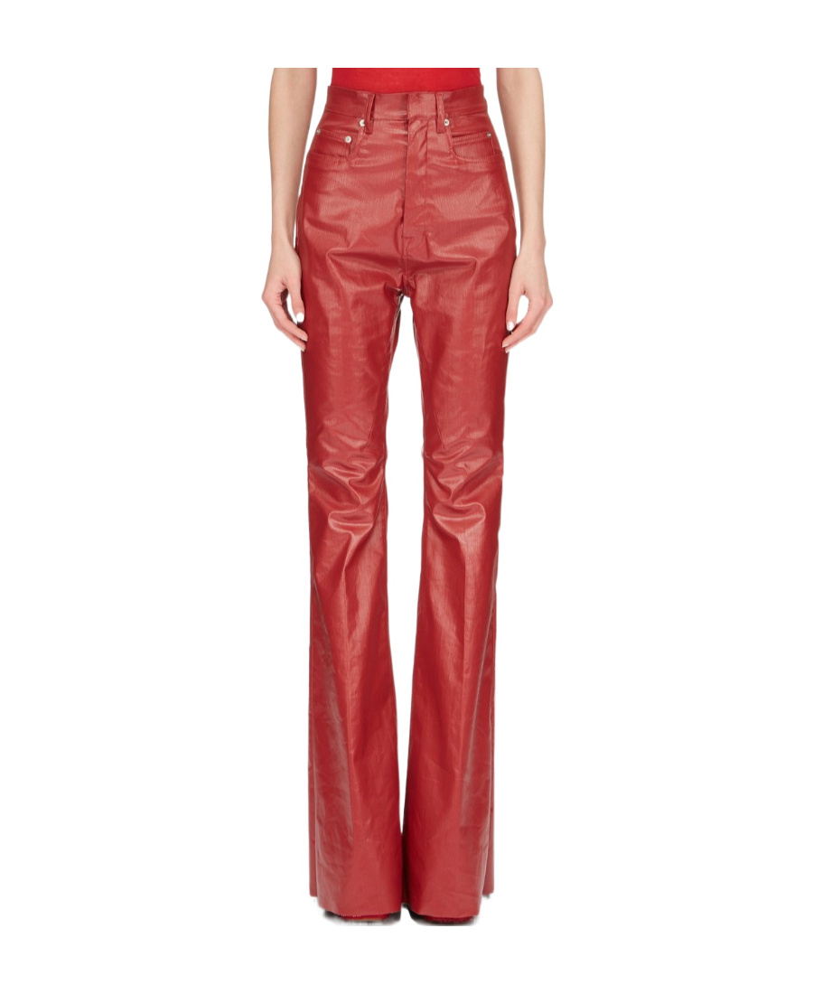 Rick Owens Lido Bolan Bootcut Trousers In Red