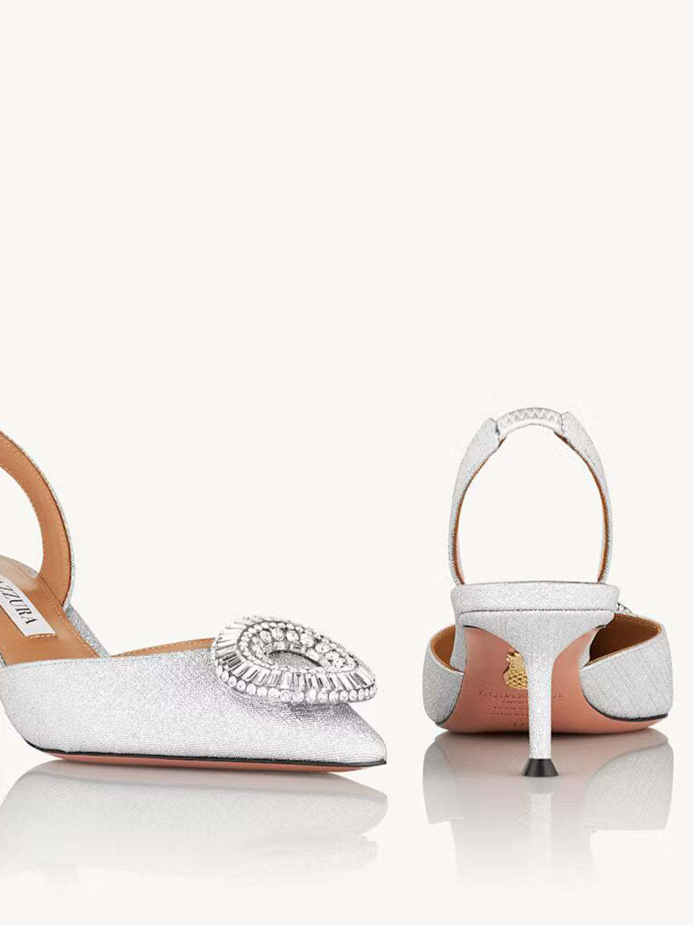 Aquazzura Pointed Toe High Heel Sandals In White