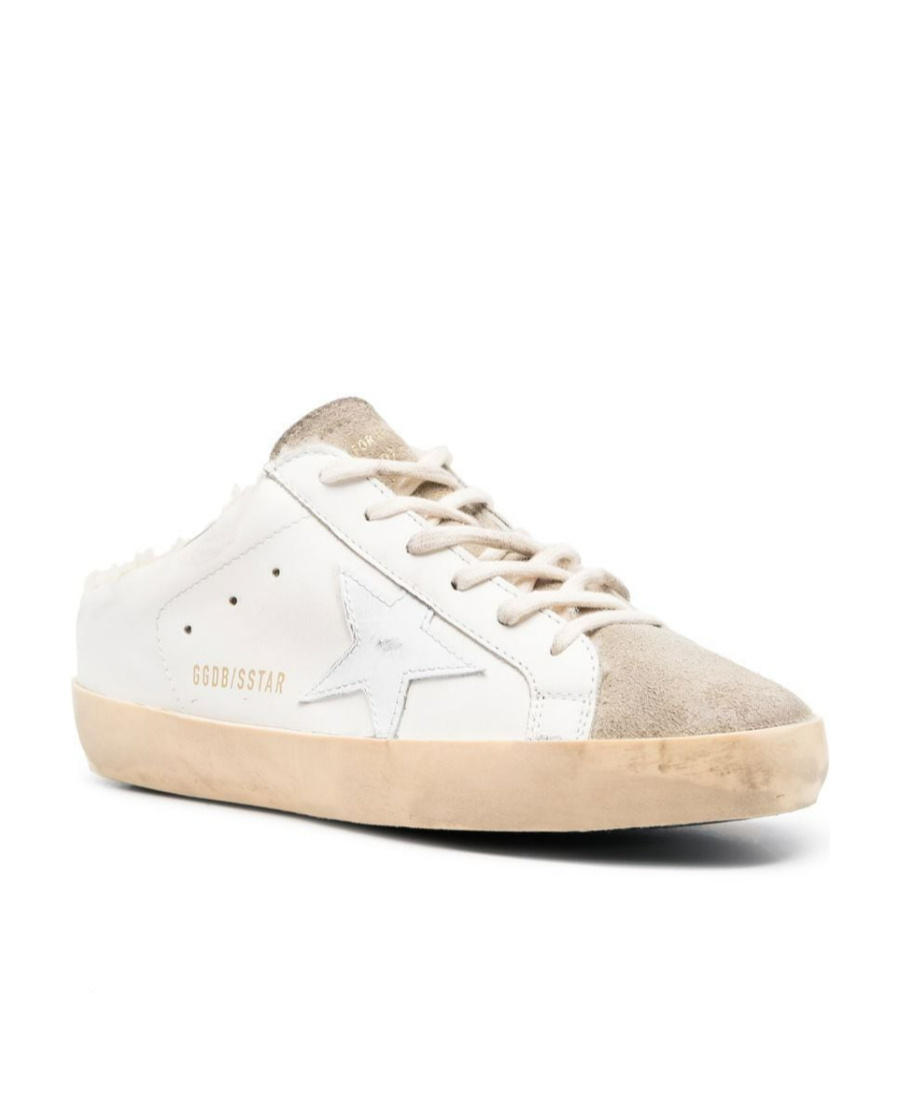 Golden Goose Super-star Sabot Lace-up Sneakers In White