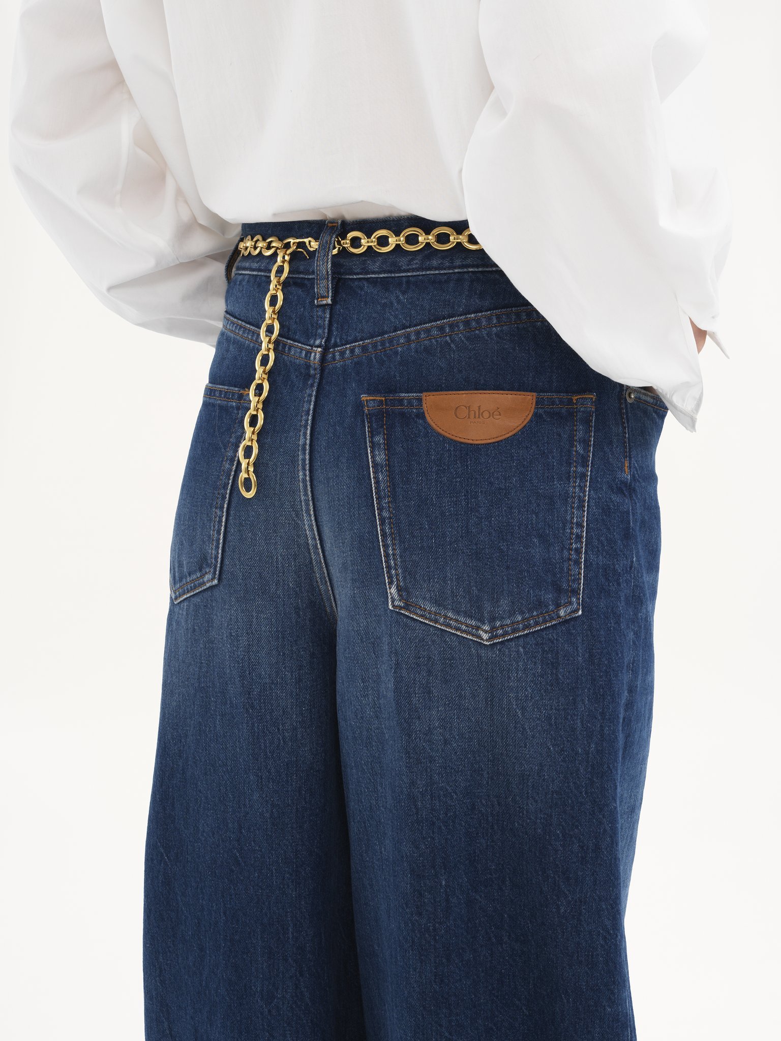 Chloé Rigid High-rise Wide-leg Jeans In Blue