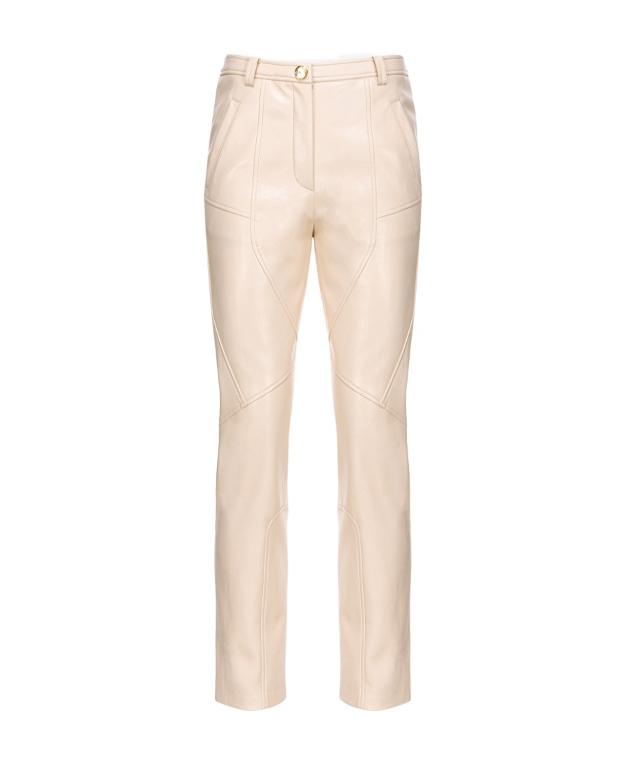 Pinko Straight-leg Cropped Trousers In Nude