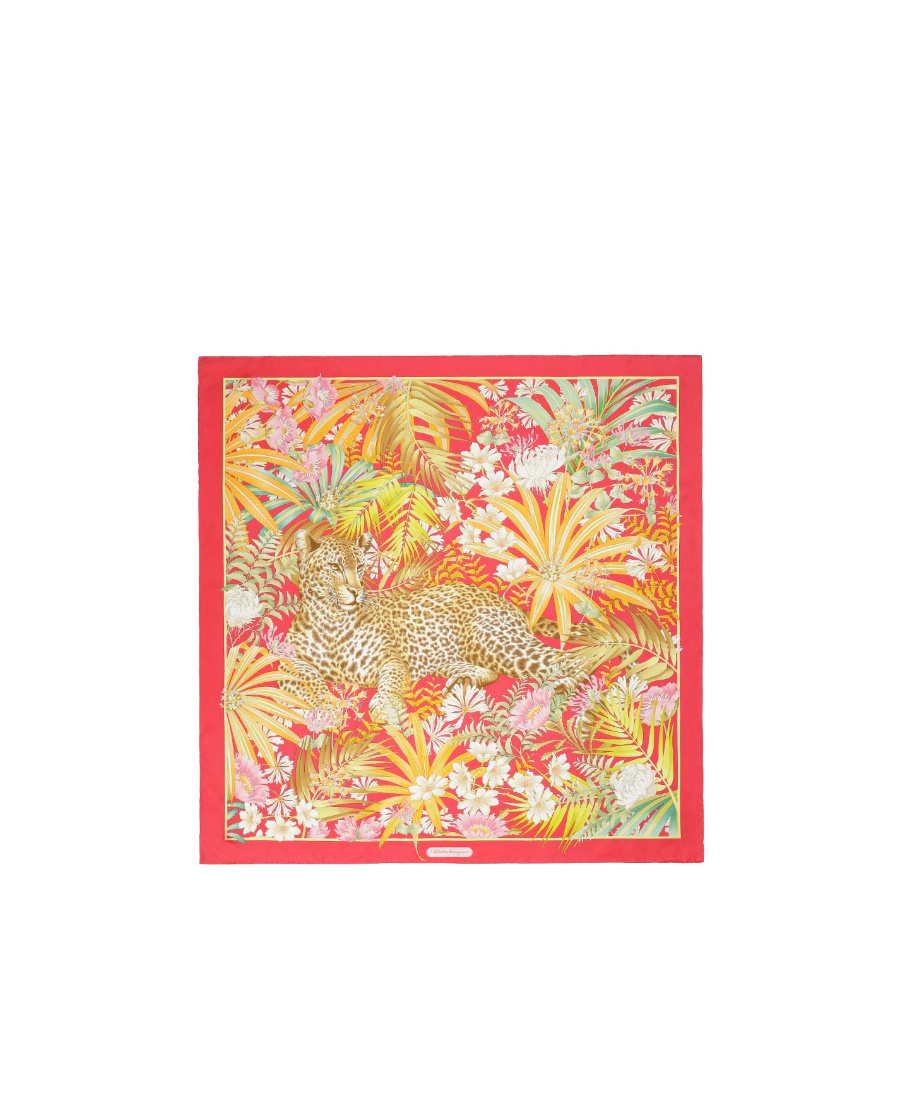 Ferragamo Printed Scarf In Nude