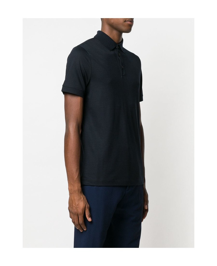 Giorgio Armani Classic Polo Shirt For Men In Black