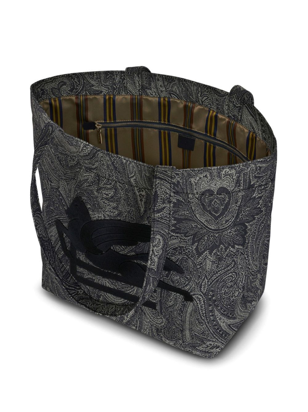 Etro Pegaso-motif Paisley Tote Bag In Black