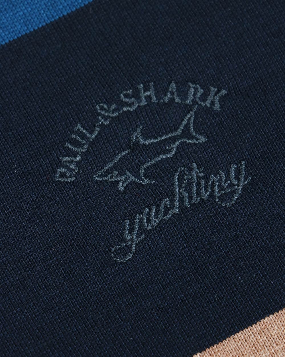 Paul & Shark Striped Long-sleeved Polo Shirt In Black