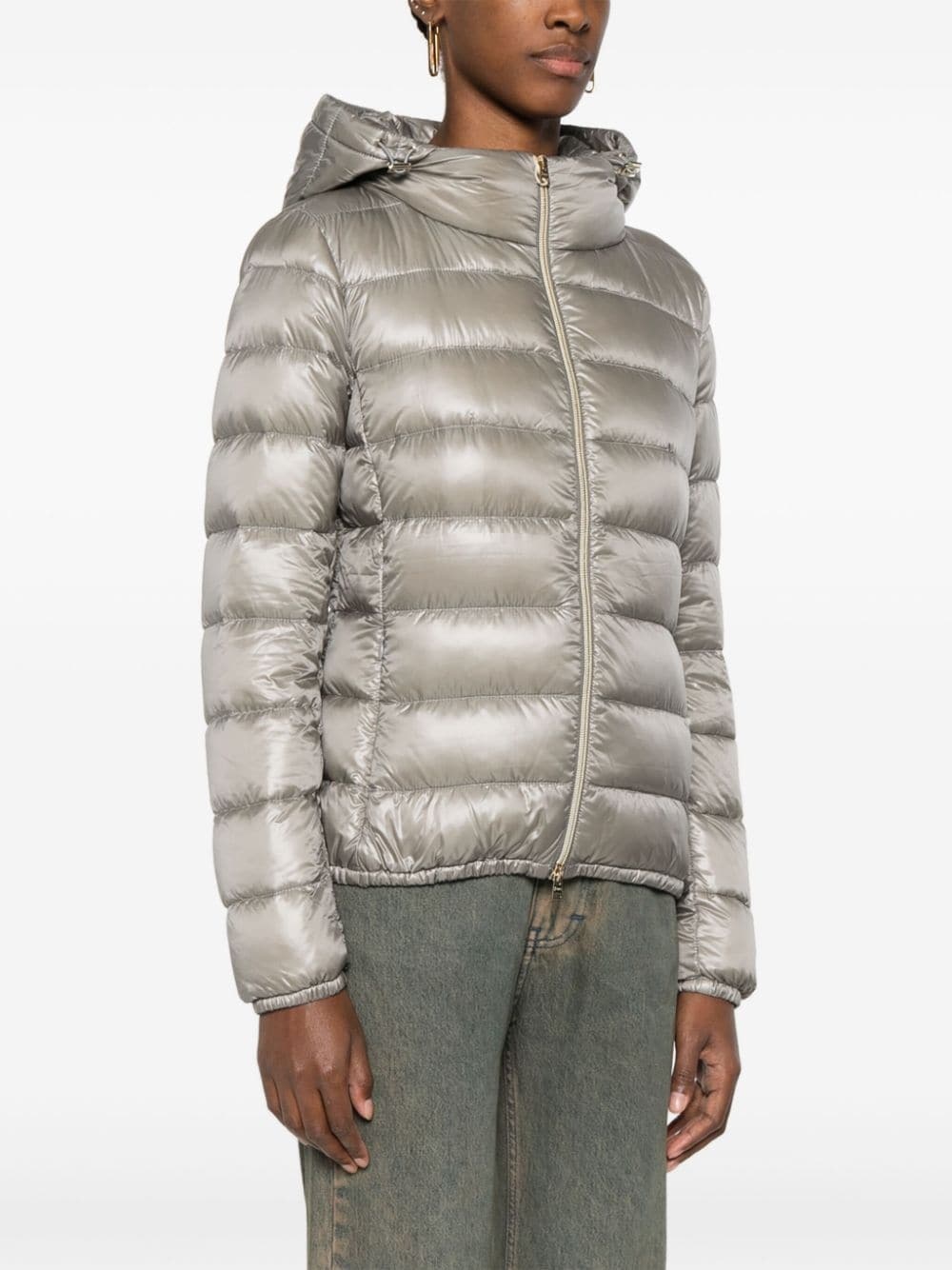 Herno Giada Hooded Puffer Jacket In Nude