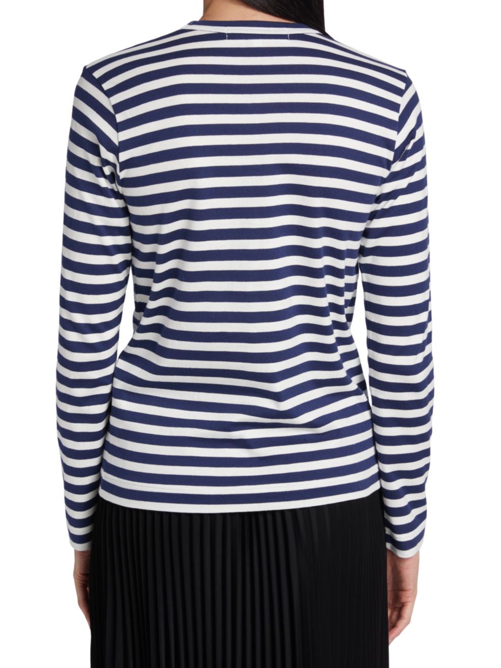 Comme Des Garçons Play Love Decal Striped T-shirt In Blue