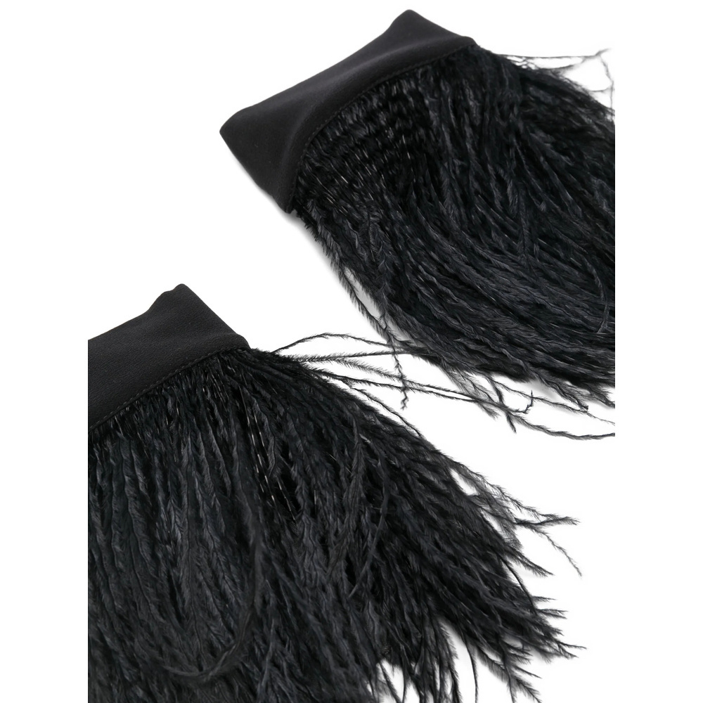 Ann Demeulemeester Vaya Cuffs With Frisee Feather In Black