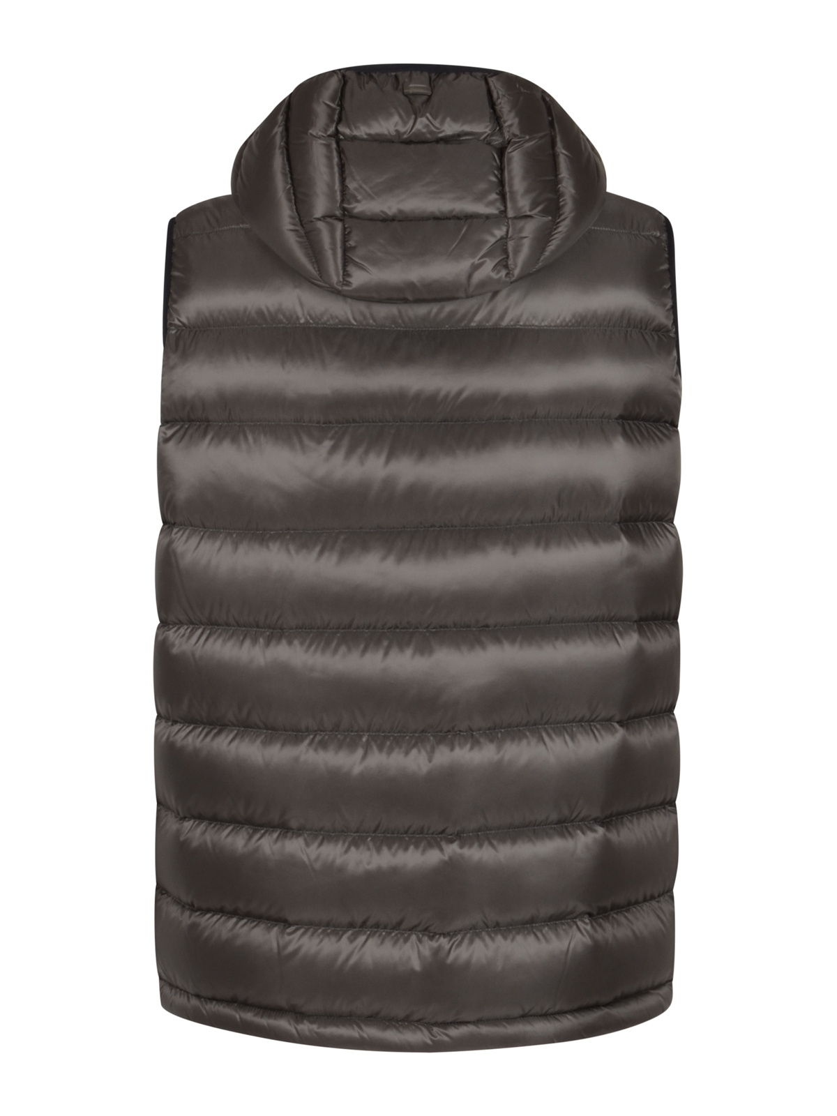 Herno Hooded Zip-up Down Vest In Black