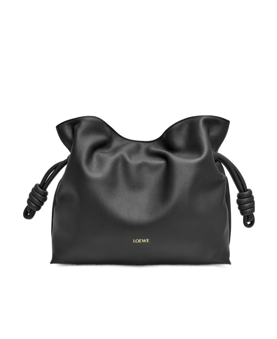 Loewe Flamenco Medium Clutch Bag In Napa Leather In Black