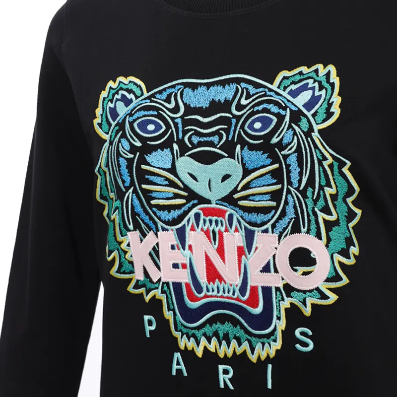 Kenzo Logo Embroidered Dress In Black