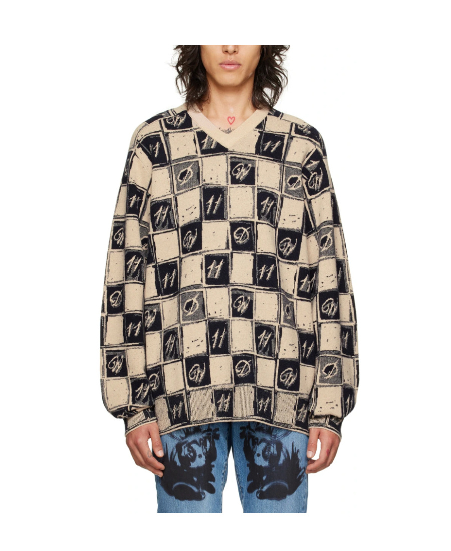 We11 Done Logo Sweater In Nude