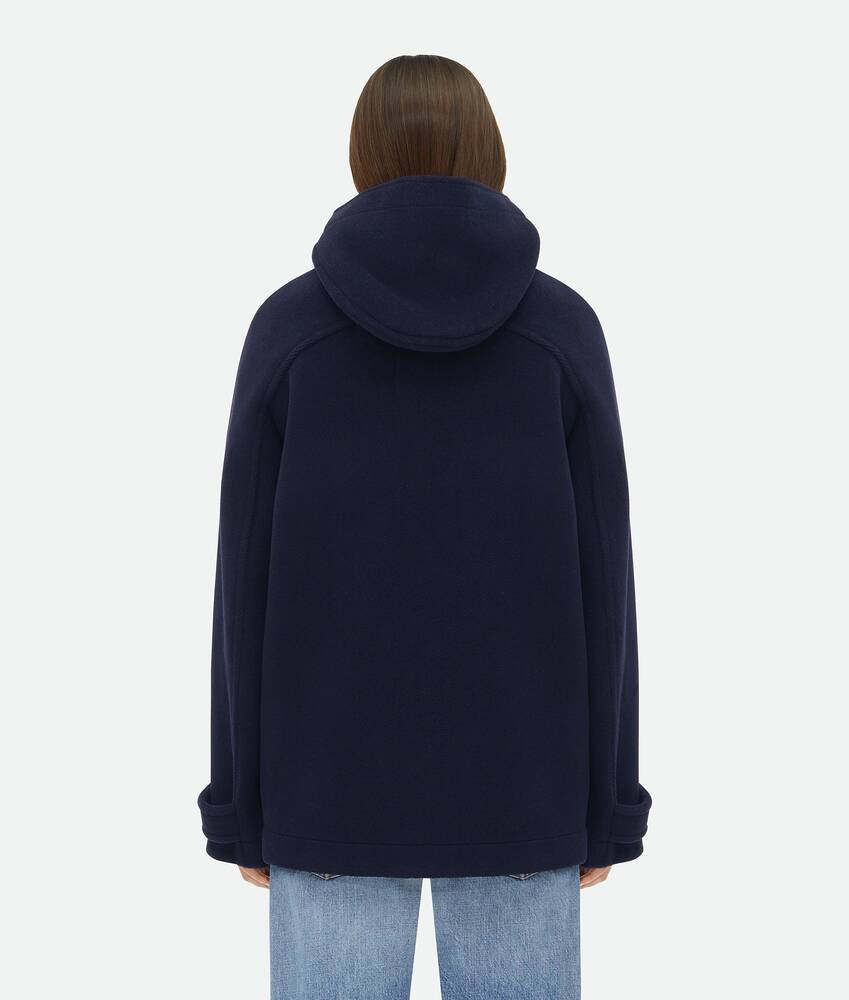 Bottega Veneta Hooded Duffle Coat In Black
