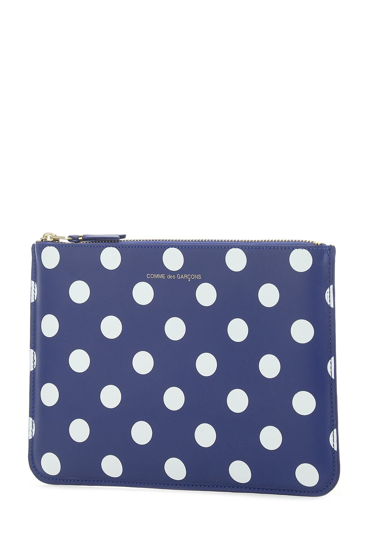 Comme Des Garçons Wallet Polka Dot Clutch Bag In Blue