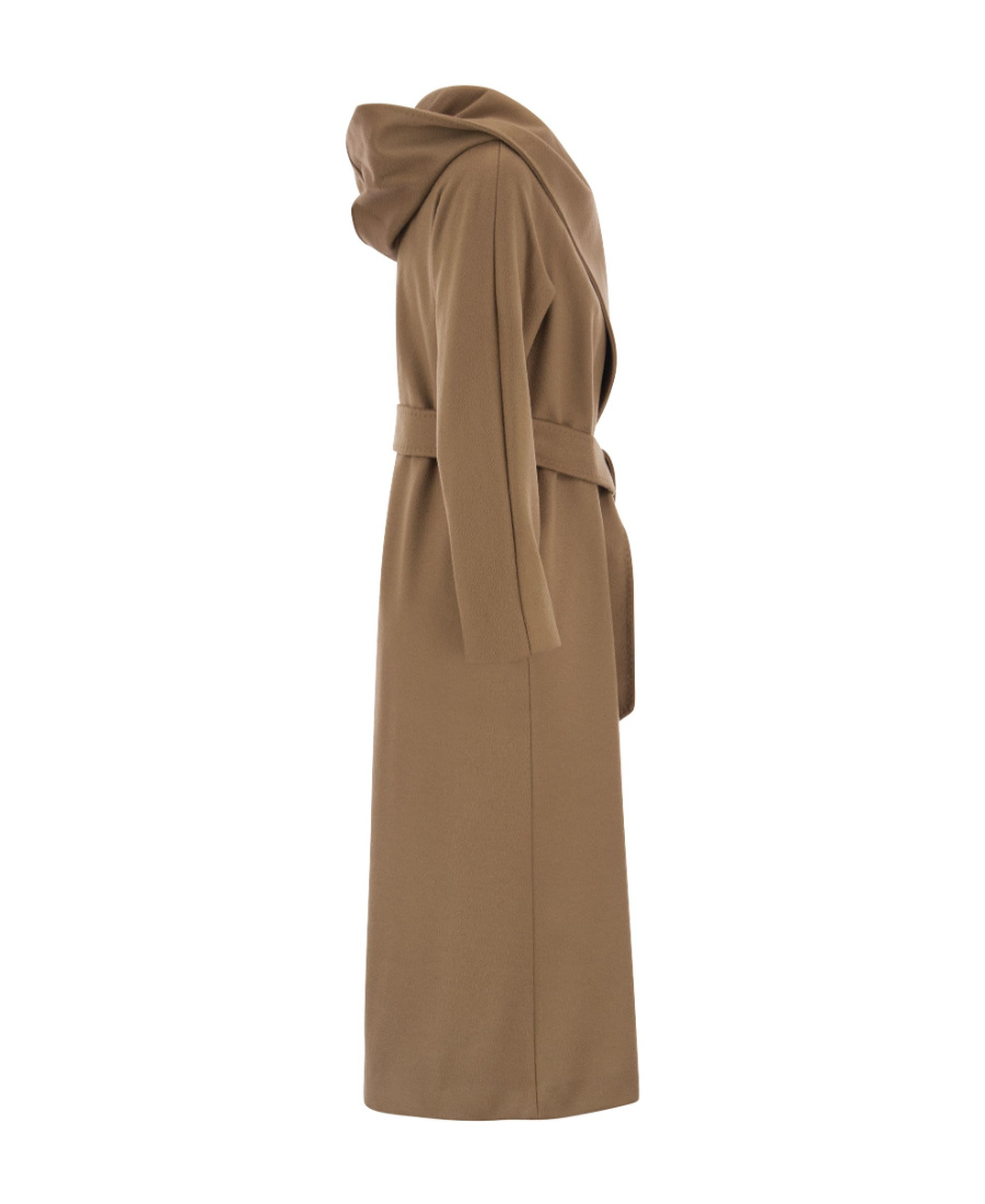 Max Mara Long-sleeved Lace-up Coat In Brown