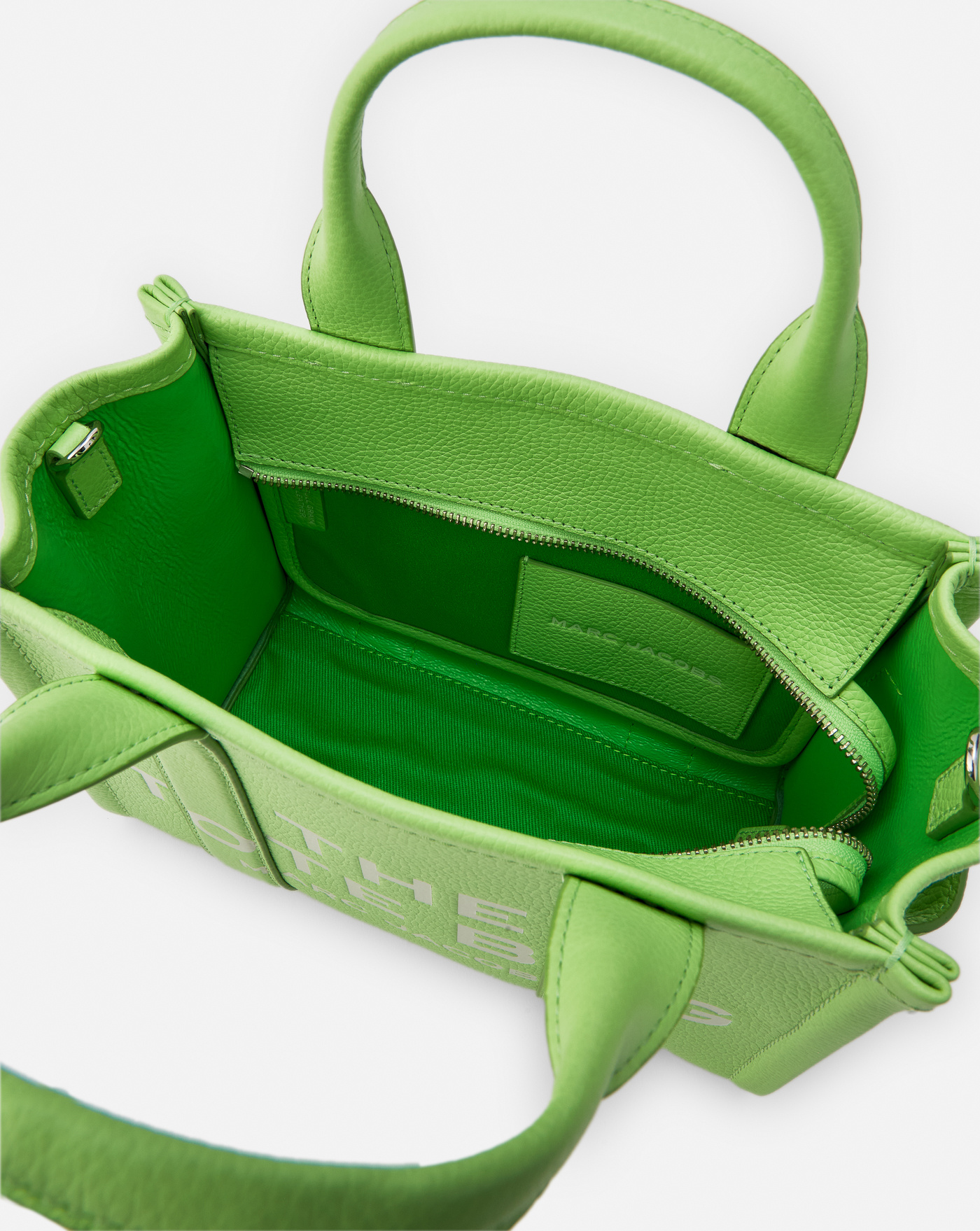 Marc Jacobs Compact Leather Tote With Removable Shoulder Strap In Green