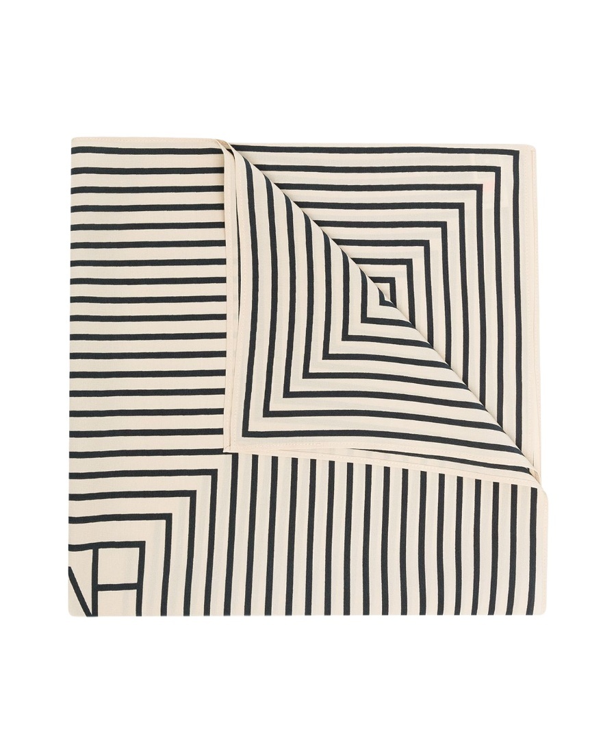 TOTÊME GEOMETRIC MONOGRAM PRINT SILK SCARF