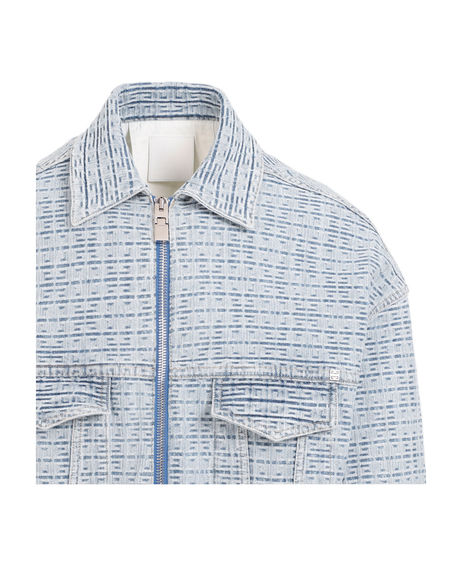 Givenchy Light Blue Cotton Jacket In Blue