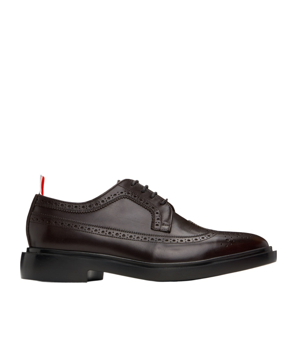 Thom Browne Brown Rubber Sole Longwing Derbys In Black