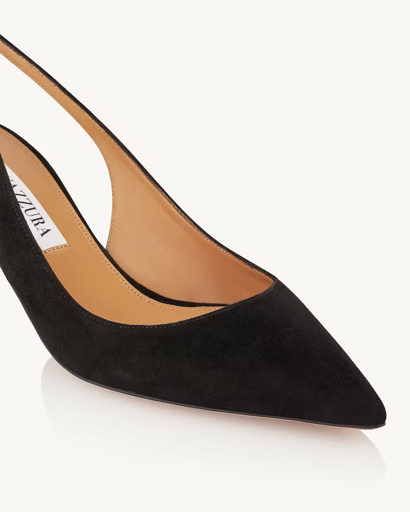 Aquazzura 50 Bow-tie Suede Pumps In Black
