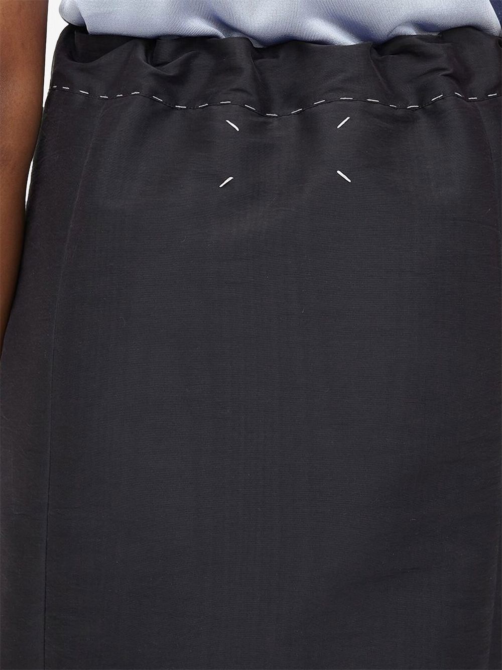 Maison Margiela Moiré-effect Drawstring Skirt In Black