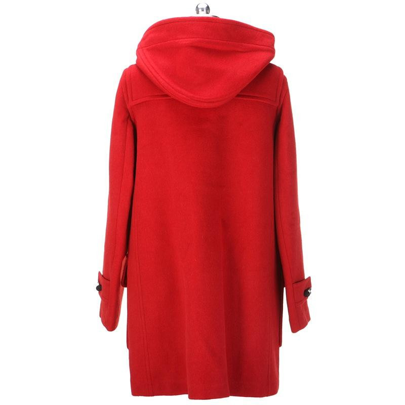 Burberry Hooded Long-sleeved Coat In Red