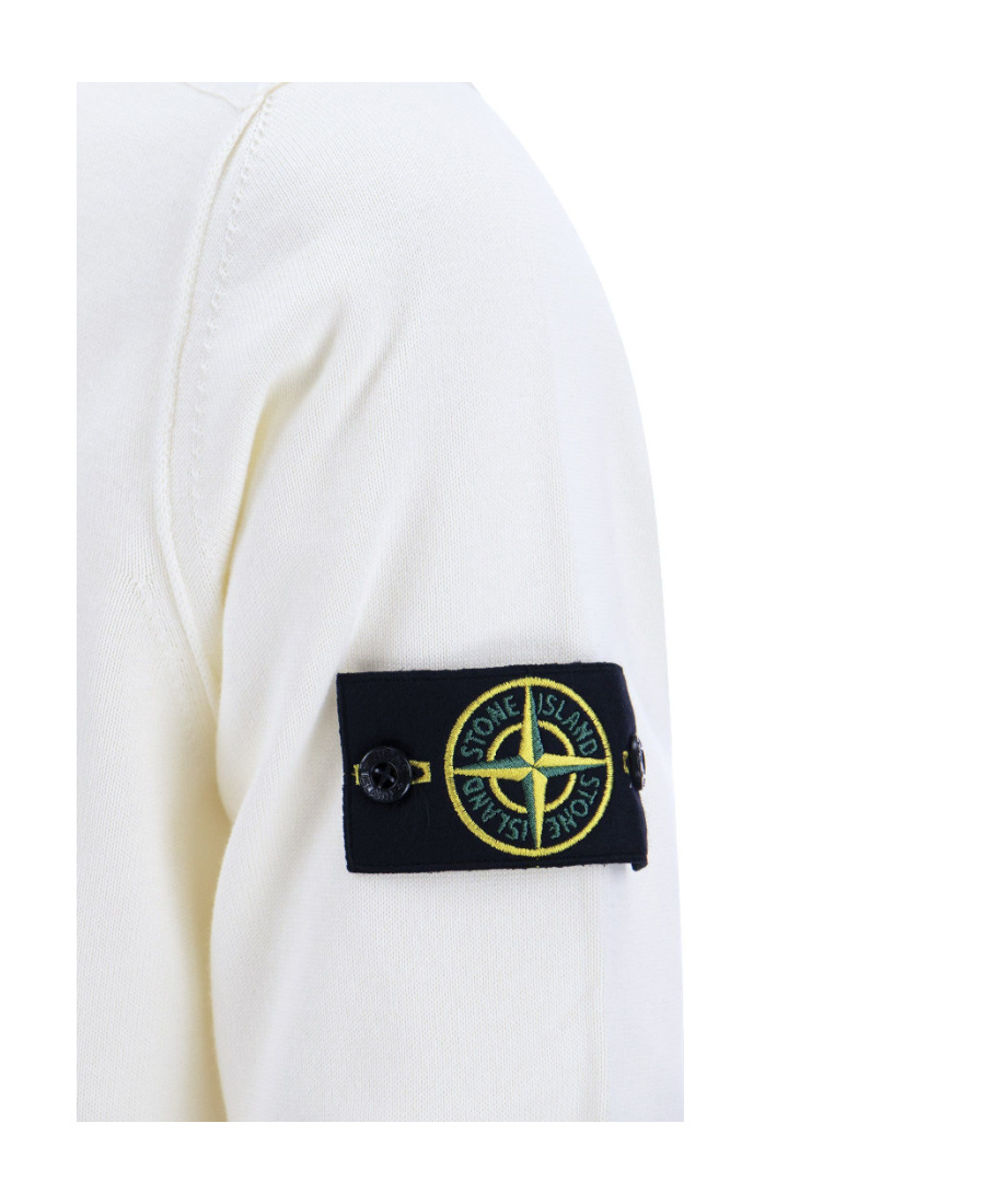 Stone Island Compass-badge Jersey-knit Jumper In White