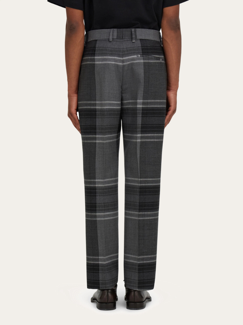 Ferragamo Checked Tailored Trousers In Multi