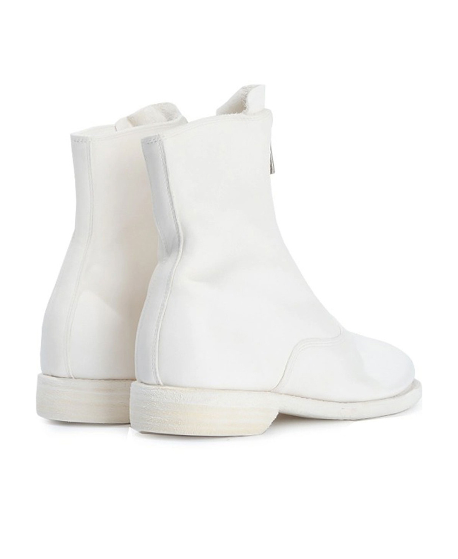 Guidi Front-zipped Fitted Boots In White