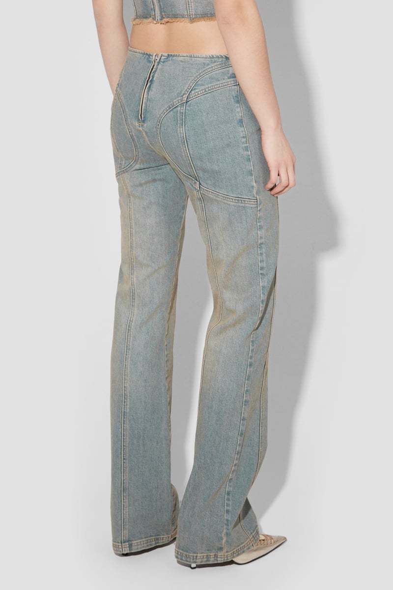 Misbhv Lara Low-rise Flared Jeans In Gray