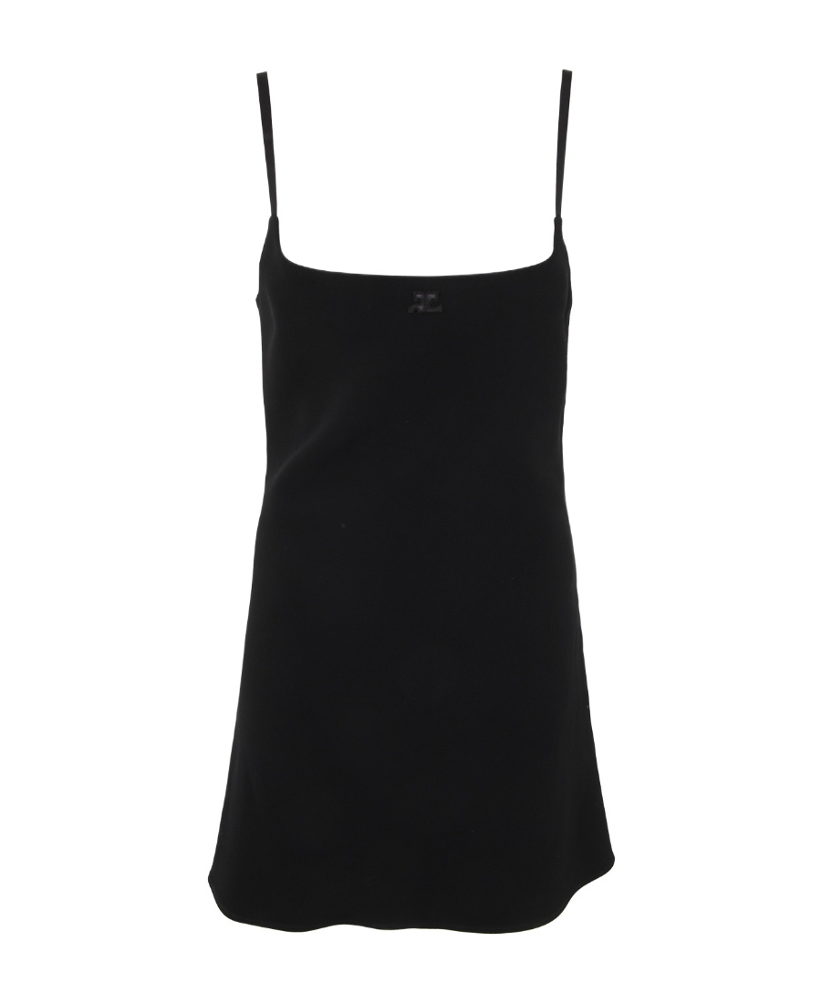 Courrèges Courreges Mini Dress With Strap And Buckle Detail. In Black