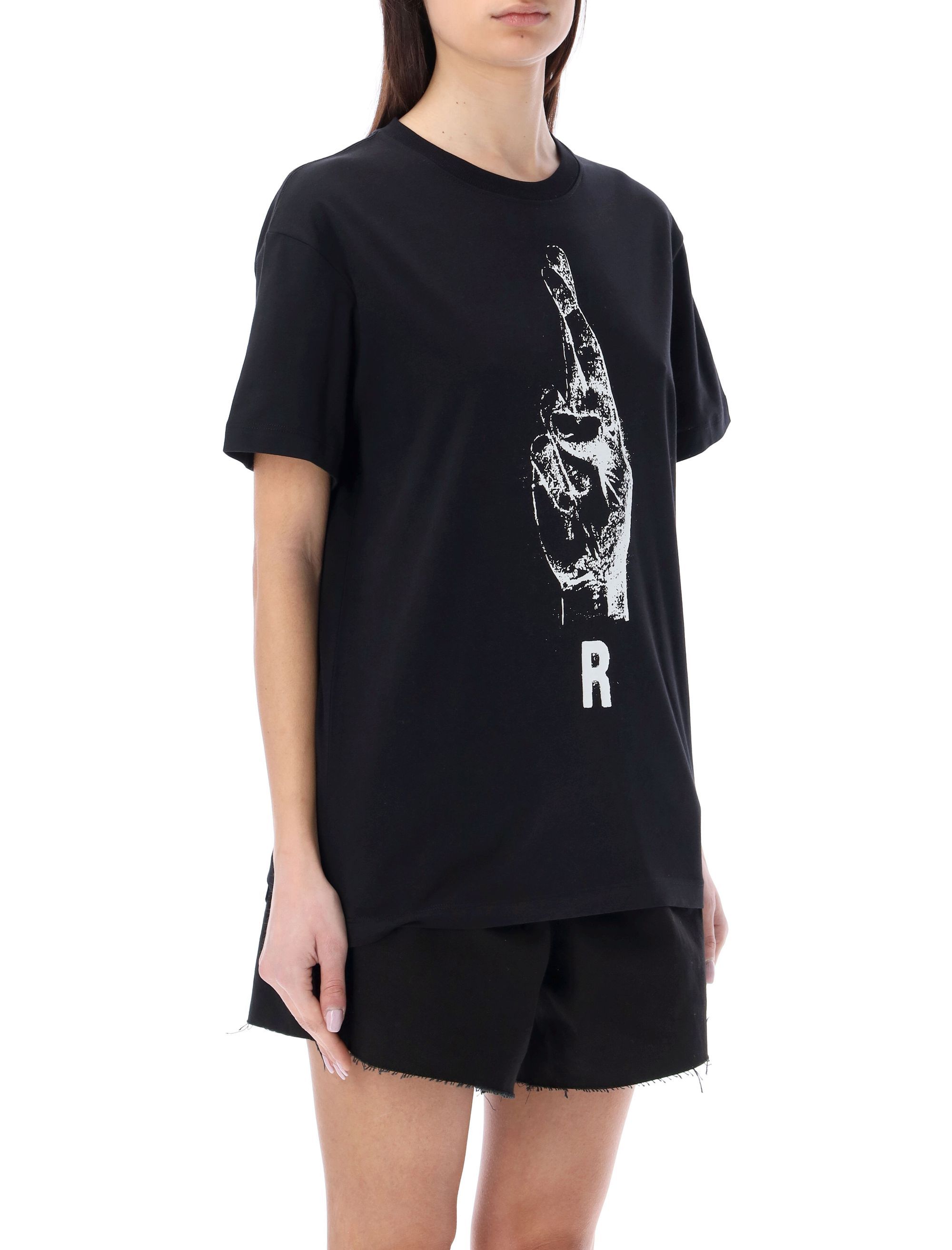 Shop Raf Simons Graphic-print Cotton T-shirt In Black