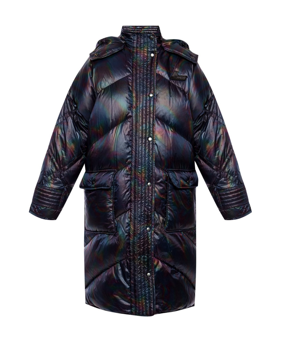 Mcq By Alexander Mcqueen Halo Dye Sewn Hooded Down Jacket In Black