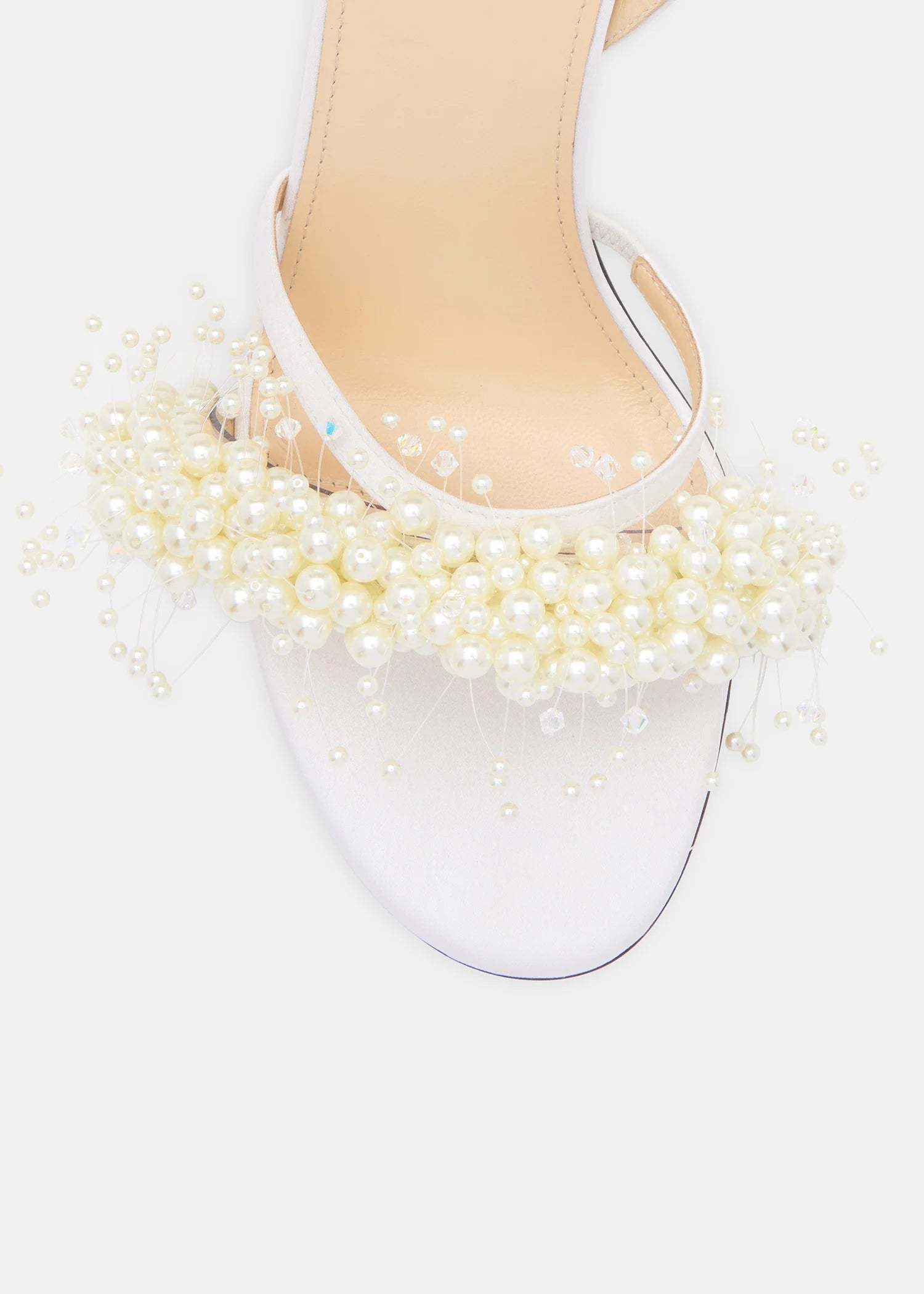 Machmach Round Toe High Heel Sandals In White