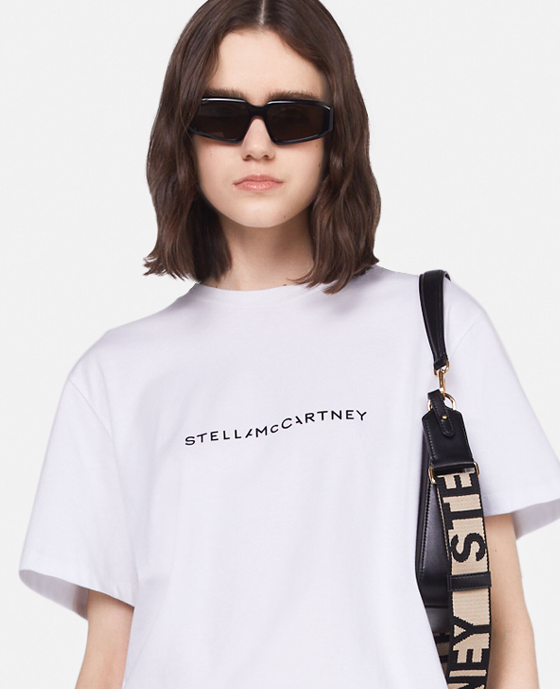 Stella Mccartney Stella Mc Cartney White Crew Neck T Shirt With Logo In White