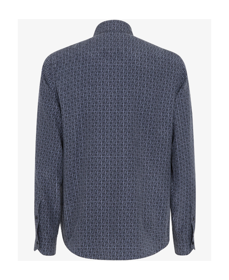 Fendi Karligraphy-print Long Sleeved Shirt In Black
