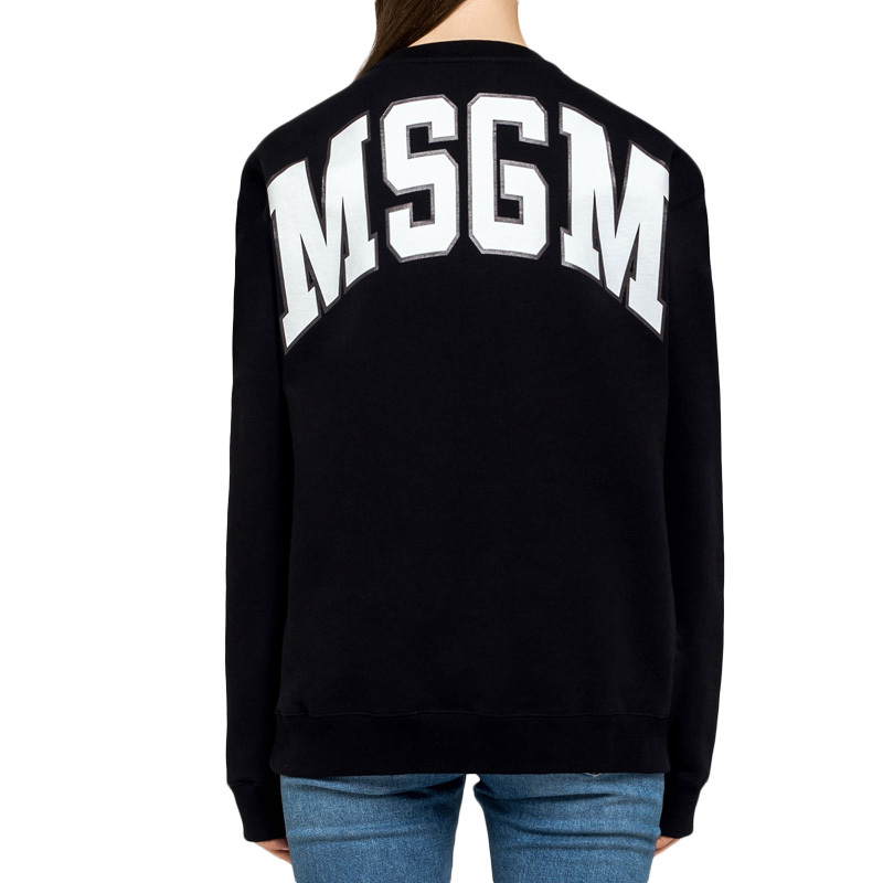 Msgm Black Printed Pattern Sweater In Black