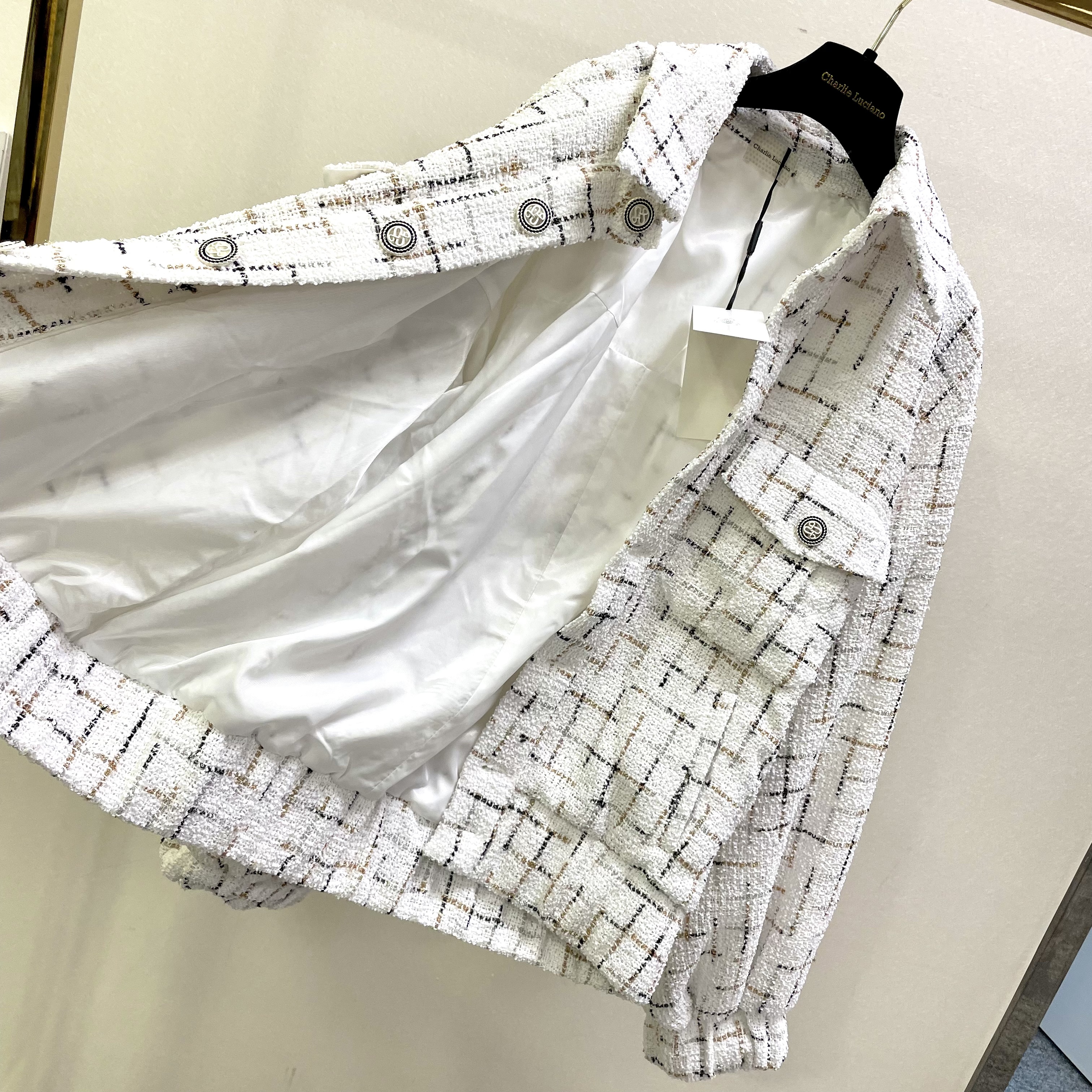 Charlie Luciano Logo Casual Jacket In White