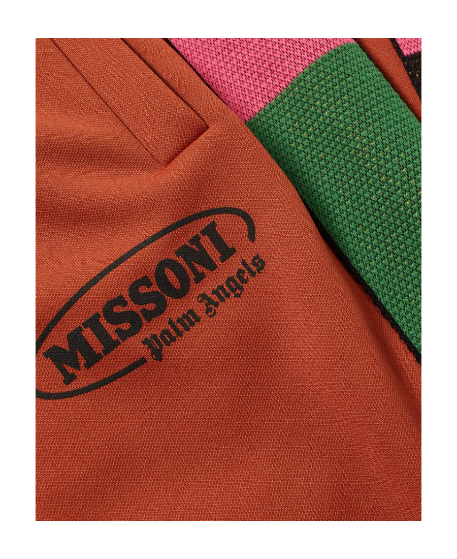 Palm Angels X Missoni Colour Block Stripe Track Pants In Brown