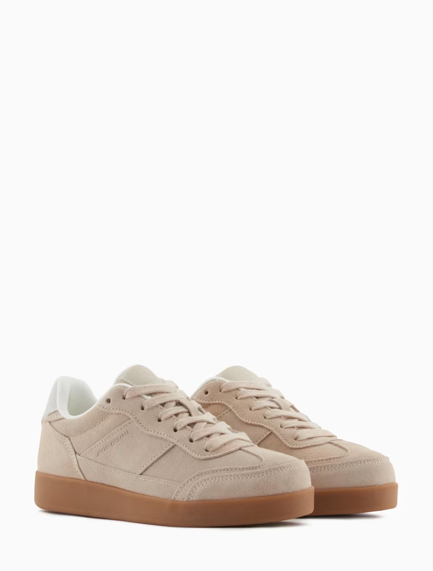 Armani Exchange Suede Sneakers In Neutral