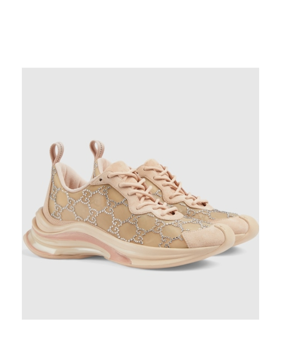 GUCCI GG SUPREME RYSTAL-EMBELLISHED SNEAKERS